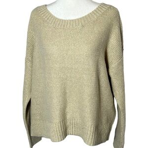 Alex Marie “Jerry” Knit Sweater — Cream + Gold Metallic Thread • NWT • Medium